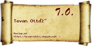 Tevan Ottó névjegykártya